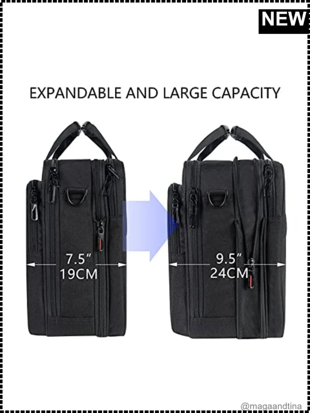 VANKEAN Expandable Laptop Briefcase 17.3 Inch Waterproof Canvas Travel Bag